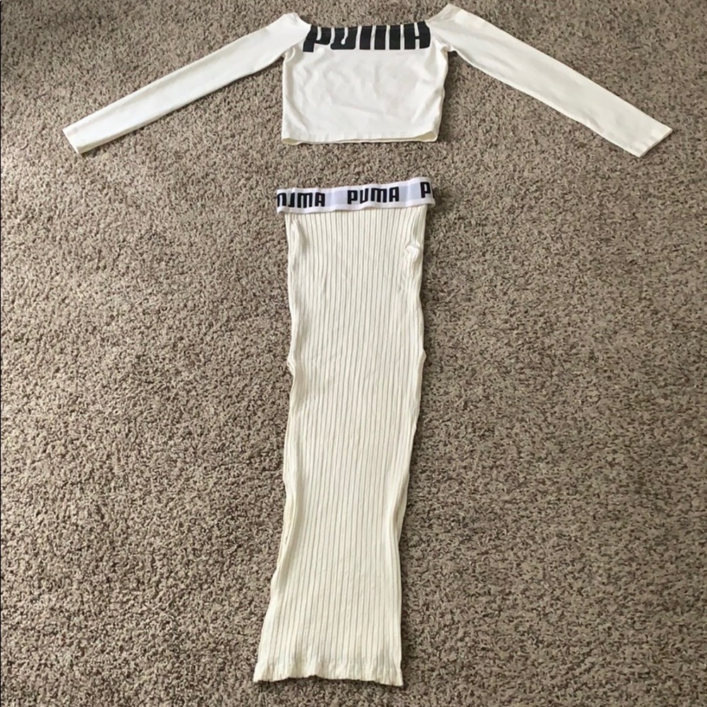 Cream Puma Skirt Set.